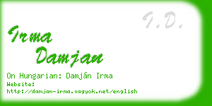 irma damjan business card